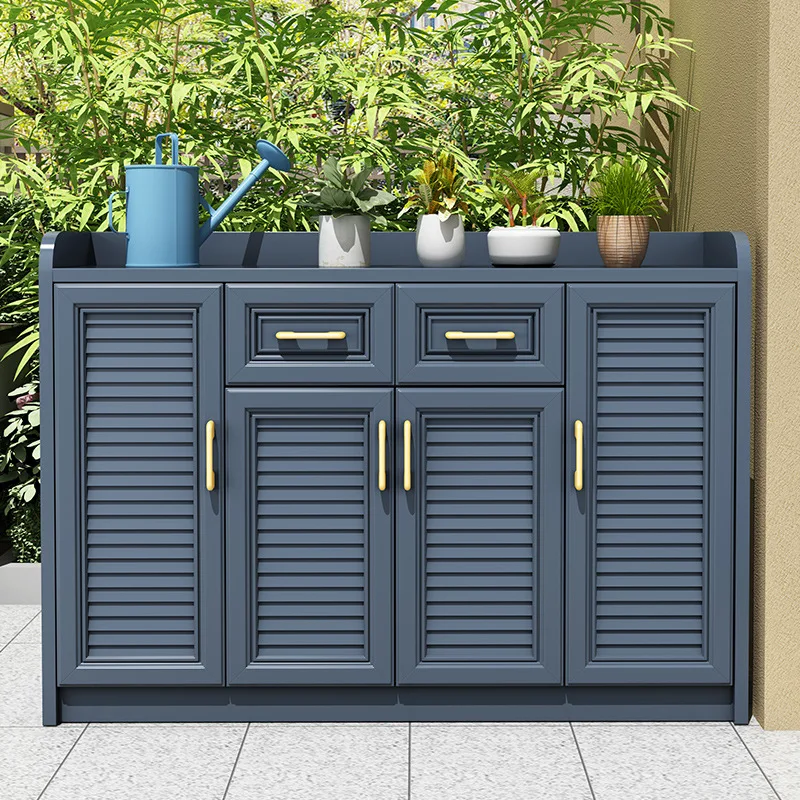 Outdoor aluminum alloy lockers, shoe cabinets, waterproof and sunscreen, household large-capacity entrance courtyard garden sund