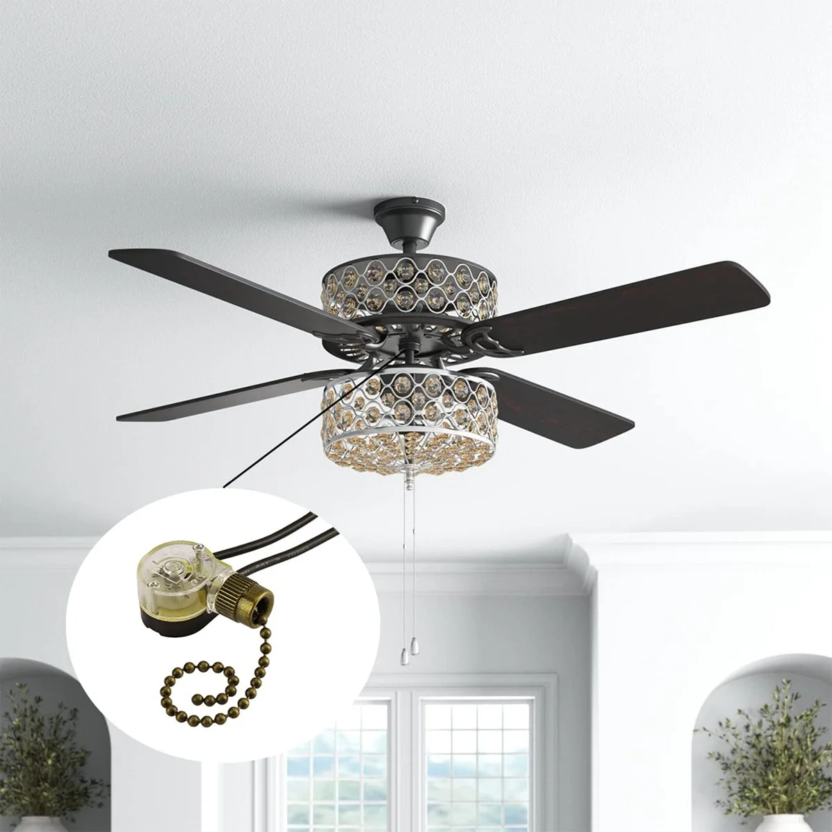 RGBCX-HOME-3Pack مفتاح إضاءة مروحة السقف ZE-109 مفتاح المروحة (برونزي)