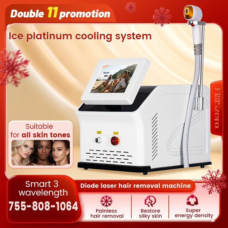 Double 11 Sales Depiladora Laser Diode Laser Hair Removal Machine Cold Point Painless Hair Removal Smart 3 Wavelength