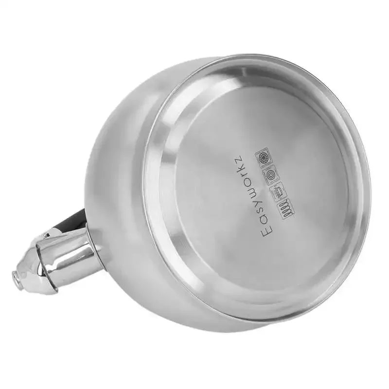 Whistling Tea Kettle Fast Heating Large Capacity 304 Stainless Steel Whistling Kettle with Ergonomic Handle for Home Office
