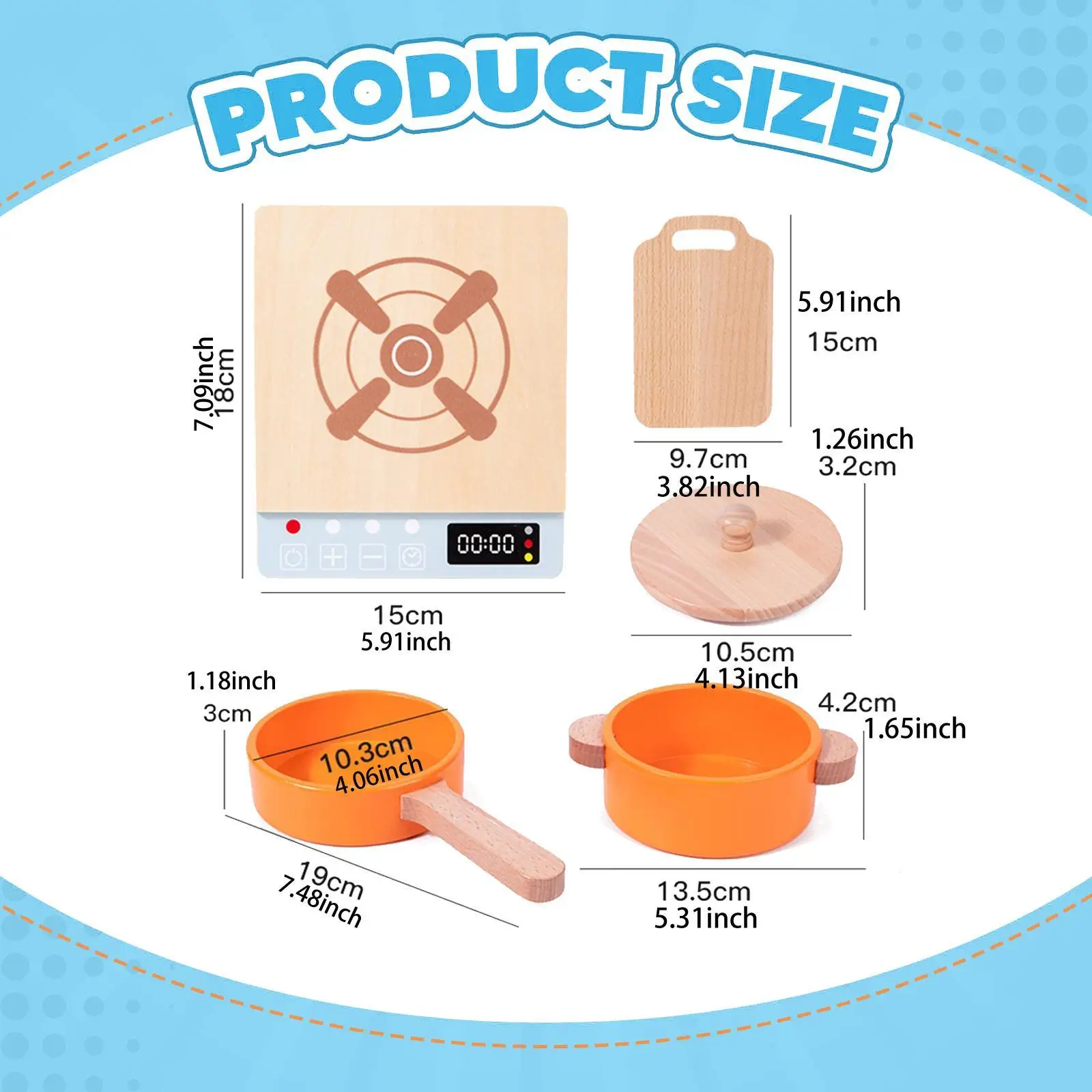 Küchenspielset, Spielzeug aus Holz, Spielküchenset für Partygeschenke, Rollenspiele im Innenbereich