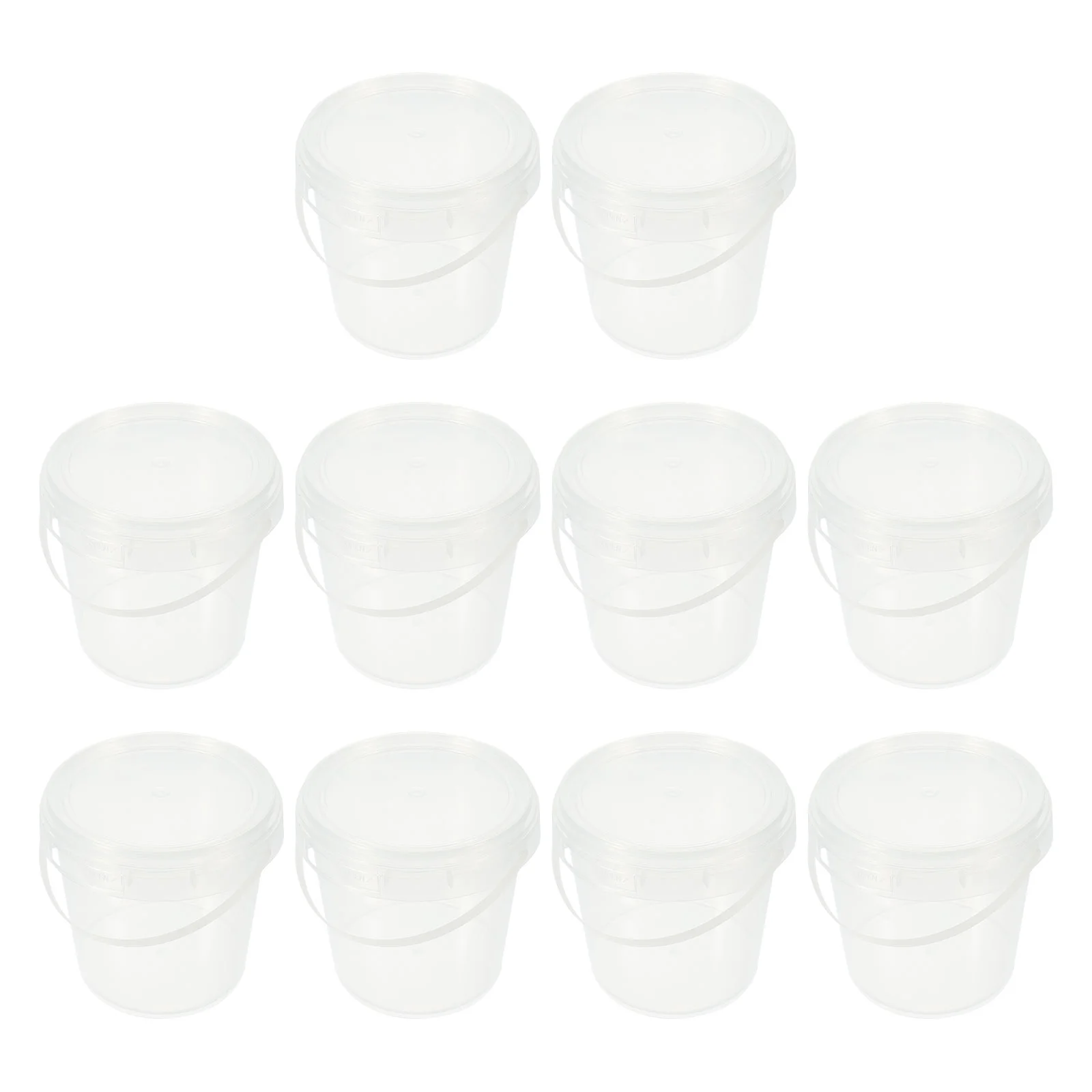 10Pc Transparent Small Ice Barrel Plastic Bucket Airtight Sealing Liquid Storage Container Food Grade snack Empty Package Bottle