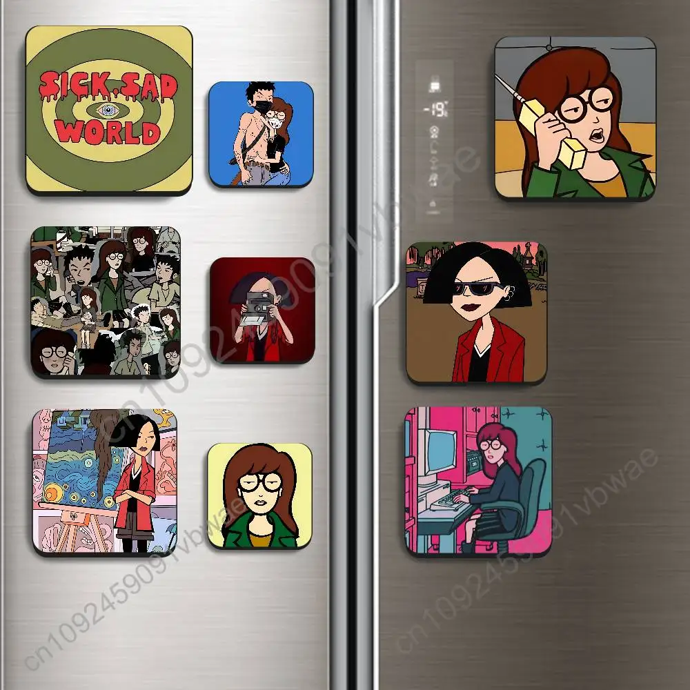 

Humor Daria Morgendorffer Black Square Plastic Fridge Magnet, for Magnetic, No Trace Left, Durable, Smooth and Textured