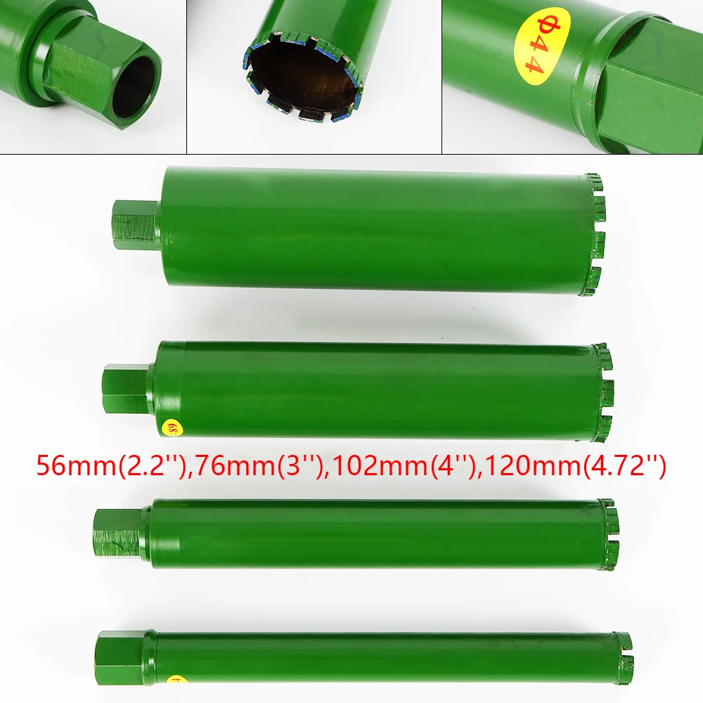 4-teiliges Diamant-Kernbohrer-Set 2,2-4,72 Zoll (56-120mm), Hochleistungs-45°-Bohrer #   Stahl-Lochbohrer, M22 Gewinde Turbo-Zahn Nass- & Trockenbohrer für Stahlbeton Nass/Trocken Anwendung