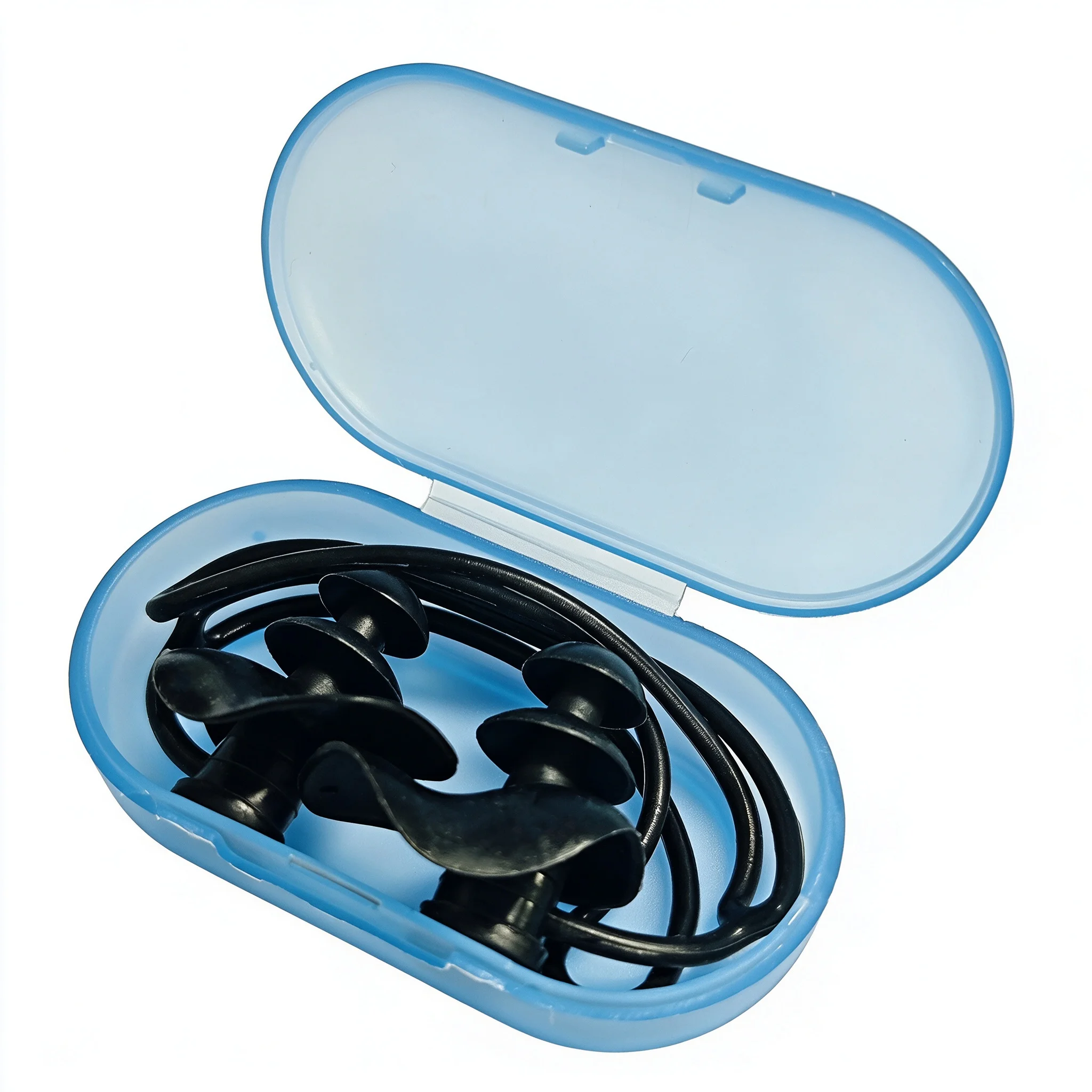 Waterproof Reusable Soft Silicone Swimming Earplugs with a Lanyard to Avoid Losing Comfort Fit for Swimming Home Use