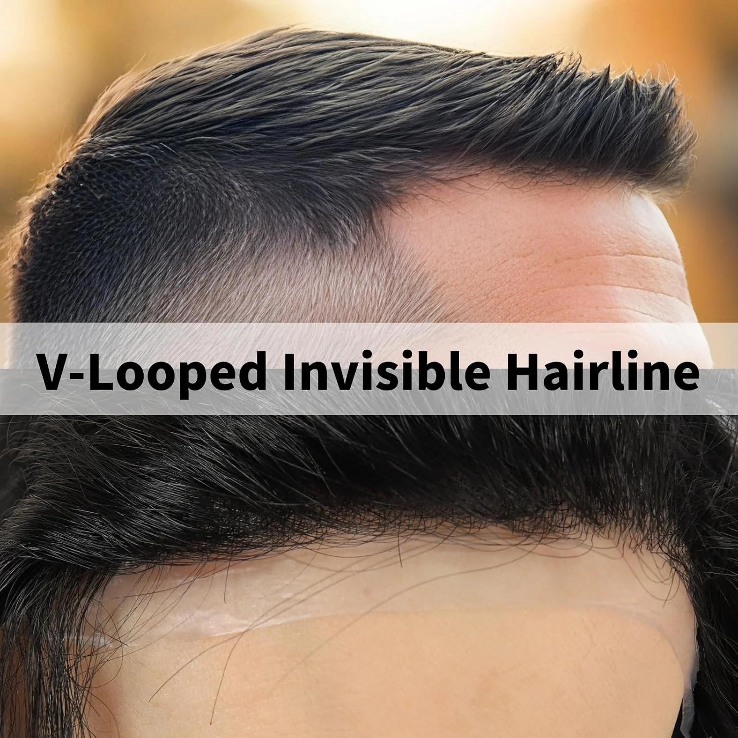 

Toupee for Men Hair Replacement System Thin Skin 0.03mm 8x10 Base Size Ultra Thin PU Skin V-looped Virgin Human Hair Toupee