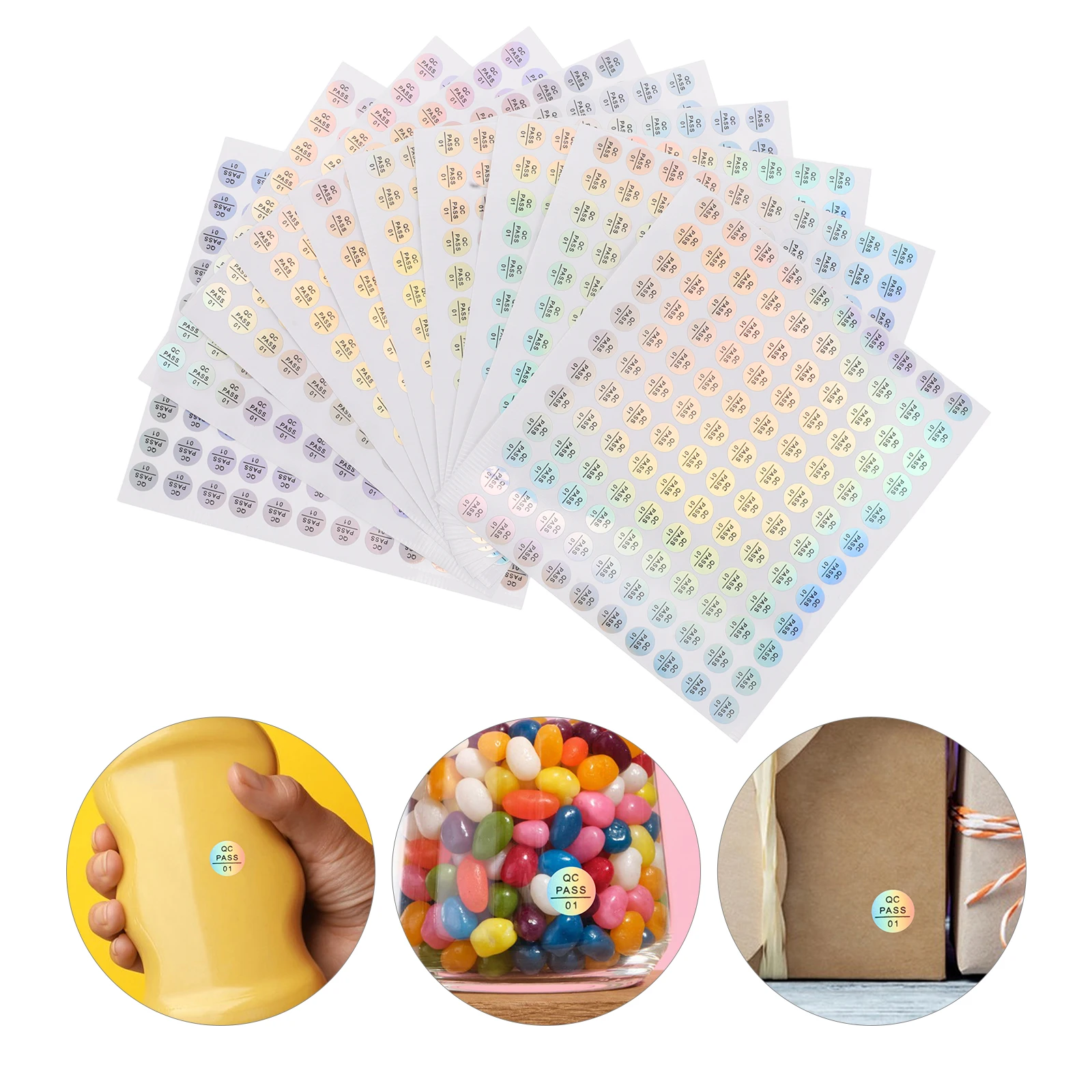 

10 Sheet Qc Approved Tags Silver Tamper Evident Inspection Qualified Stickers Quality Control Approval Labels For Product