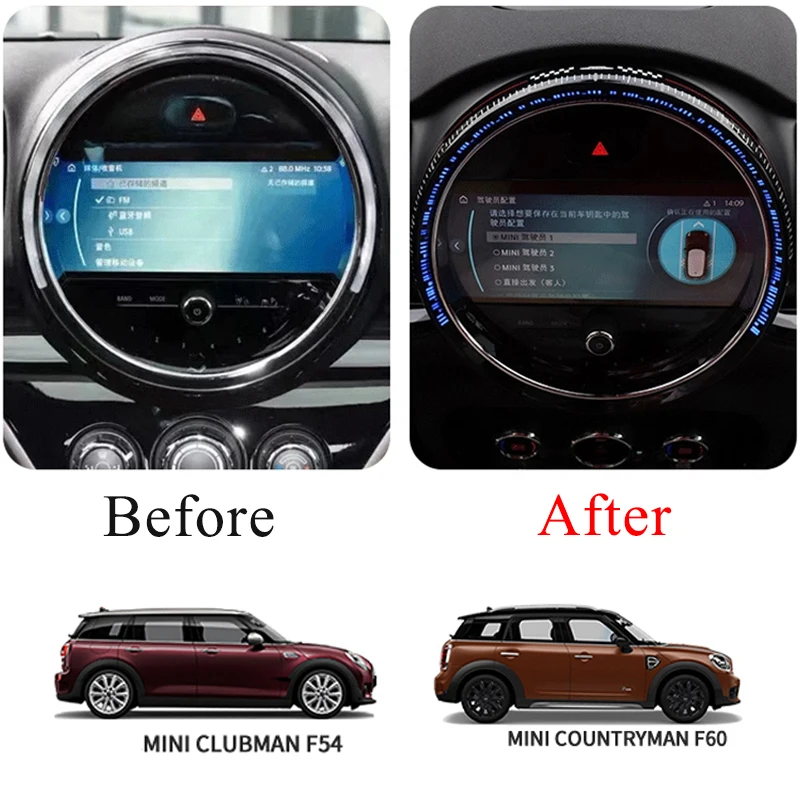 LCD Display Screen Ring Navigation Screen Cover For MINI ONE Cooper S JCW F54 F60 CLUBMAN COUNTRYMAN Car Interior Accessories