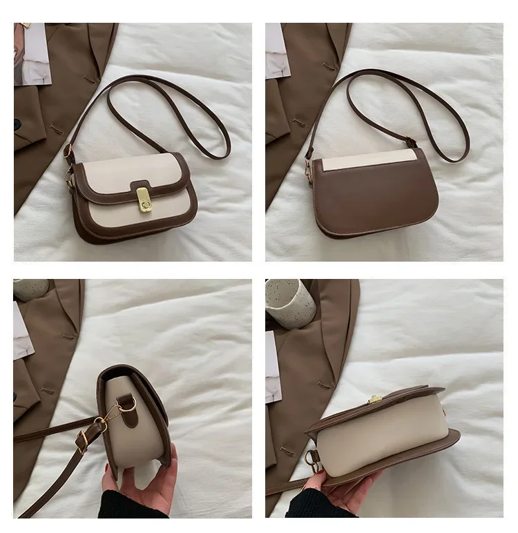 Damen-Umhängetasche, Damen-Mode, Retro-Unterarmtasche, kleine quadratische Tasche, beliebte Herbst-Schultertasche, Umhängetasche – Detail 6