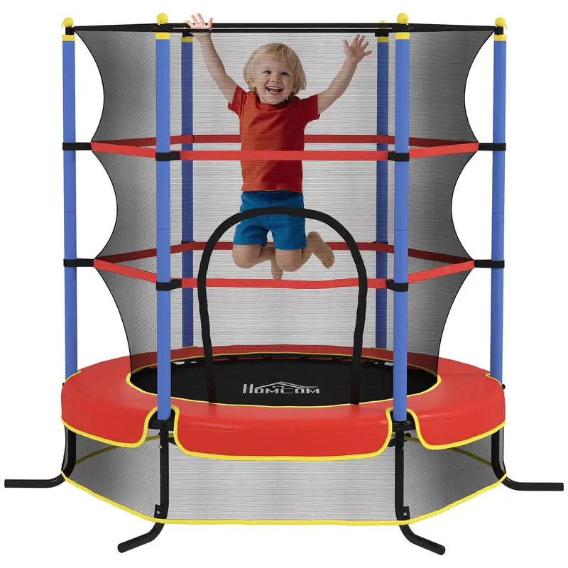 Trampolín Con Red De Seguridad Y Postes Acolchados, Base Elástica, Color Azul, Envío Local — -59%, 185.02€ Coupon, from 128.58€ – 59% descuento – €128.58