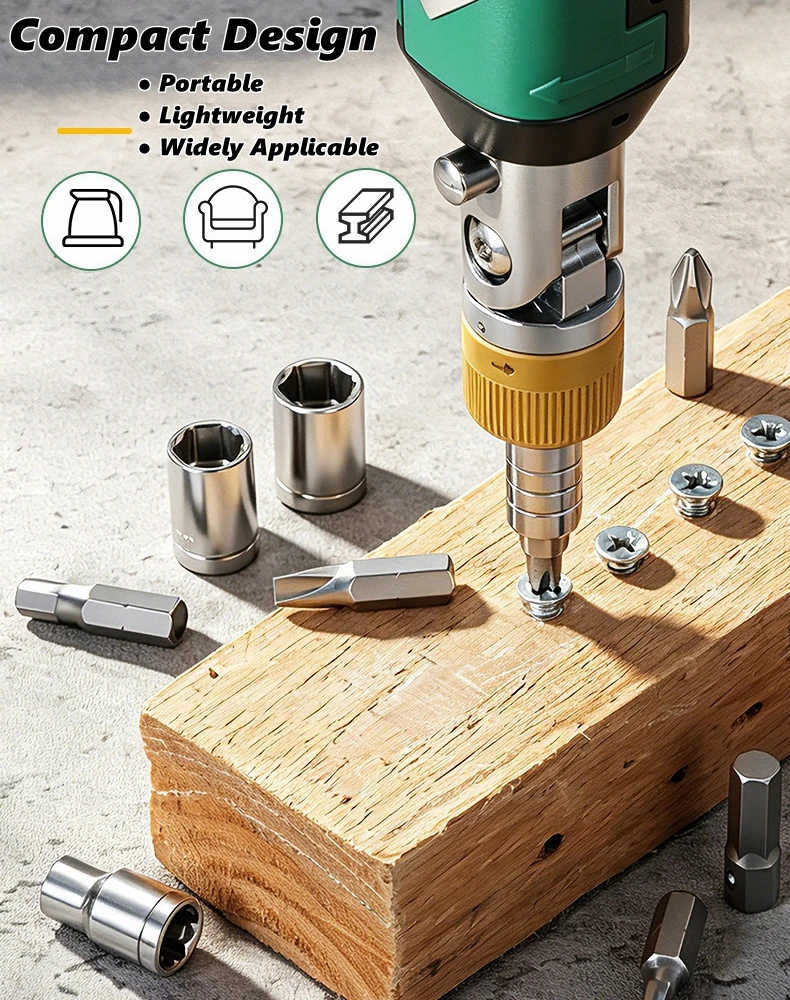 14-in-1 Multifunktions-Ratschenschraubendreher-Set 180 ° Rotierender Schraubendreher mit Magnetischem Bit-Set, Tragbares Handwerkzeug für Heim-DIY – Detail 7