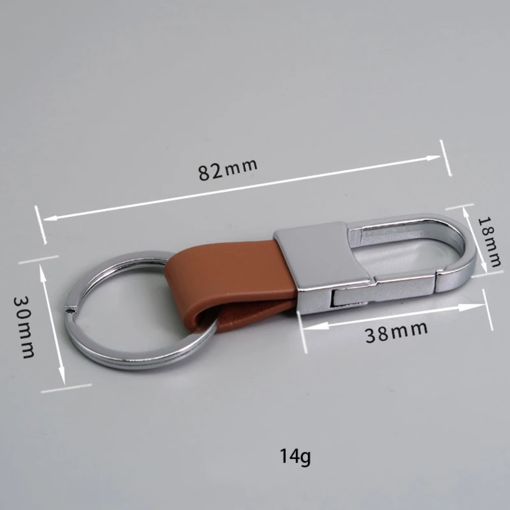 Minimalistischer Leder-Schlüsselanhänger mit Metallkarabiner – Schlüsselring für Herren, elegant, geschäftlich, langlebig, Anti-Verlust, zum Umhängen, Geschenk – Detail 6