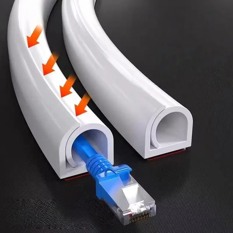 1PC 1m/39.37in TV Cable Management Cord Hider Cord Organizer Raceway Kit System Covers Cables PVC Trunking Channel Cable Sleeves