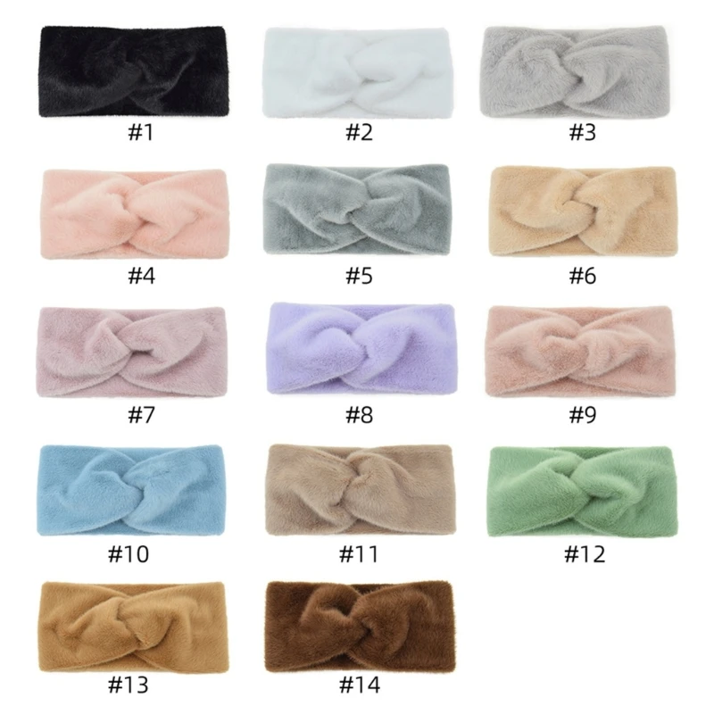 

Furry Plush Wide Headband Elastic Bandeau Headband Running Yoga Workout Hairband