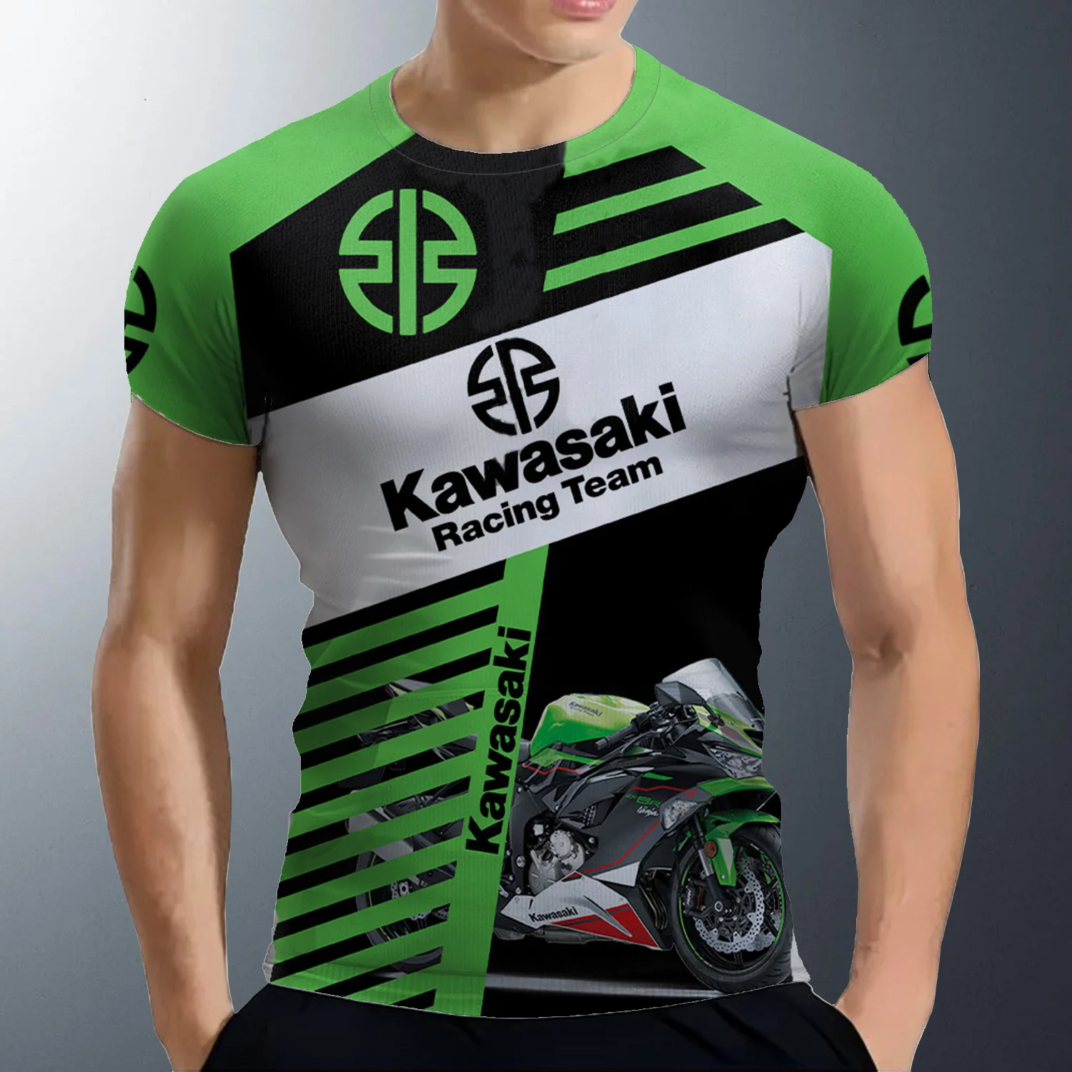 2025 Men Women New T Shirt Kawasaki Motorcycle Logo 3D Print Quick Drying Breathable Clothes Men Summer Fashion Sports T-shirts