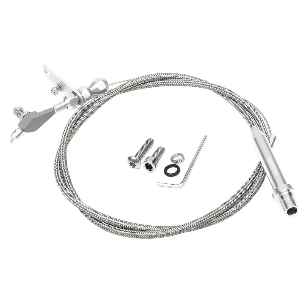 Heavy Duty Stainless Kick Down Cable Detent Gas Throttle Cable Transmission Accessory for GM 350 TH350 Automatic Gearbox view 3