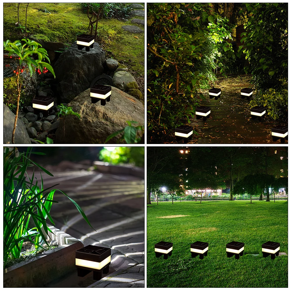 

2Pcs Waterproof Solar Post Lights Outdoor Square Garden Fence Lights Energy Saving