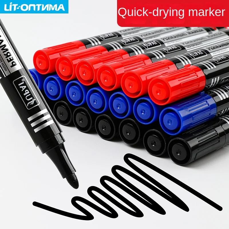 3 Pcs/Set Permanent Marker Pen Waterproof Ink Fine Point Black Blue Red Oil Ink 1.5mm Round Toe Fine Color Marker Pens