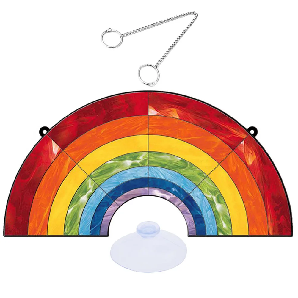 

Acrylic Rainbow Pendant Wall Hanging Decor Exquisite Ornament for Living Room Porch Hanging Acrylic Rainbow Wall Decor