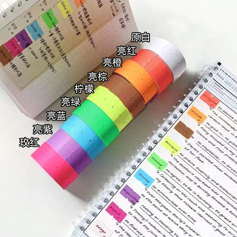 Handwritten Color Labels Stickers Tape Ins Wind Index Key Markers Fluorescent  Notes Student Sticks