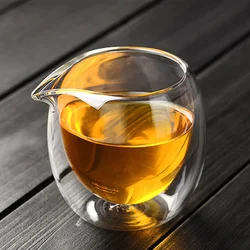 Handmade 200ml Heat Resisting Double Wall Layer Glass Tea Cup Tea Infusers Chahai Tea Pitcher Chinese Kongfu Teacup Coffee Cups