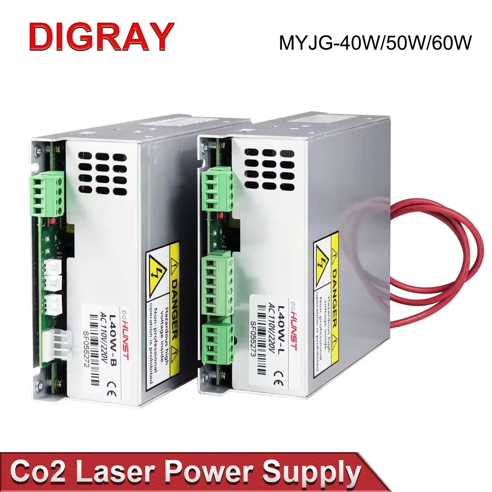 DIGRAY 40W-60W Co2 Laser Power Supply MYJG-40W 50W 60W Suitable for 40W - 60W Laser Cutting and Engraving Machines