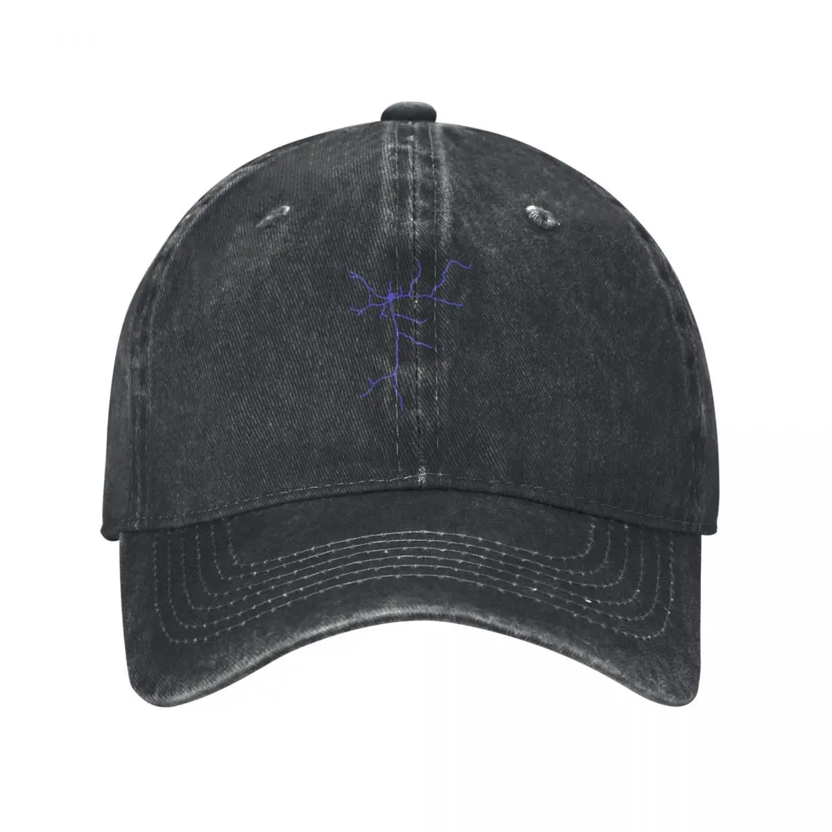 Purple fluorescent neuron drawing Baseball Cap Hood custom Hat Women's Hats Men's