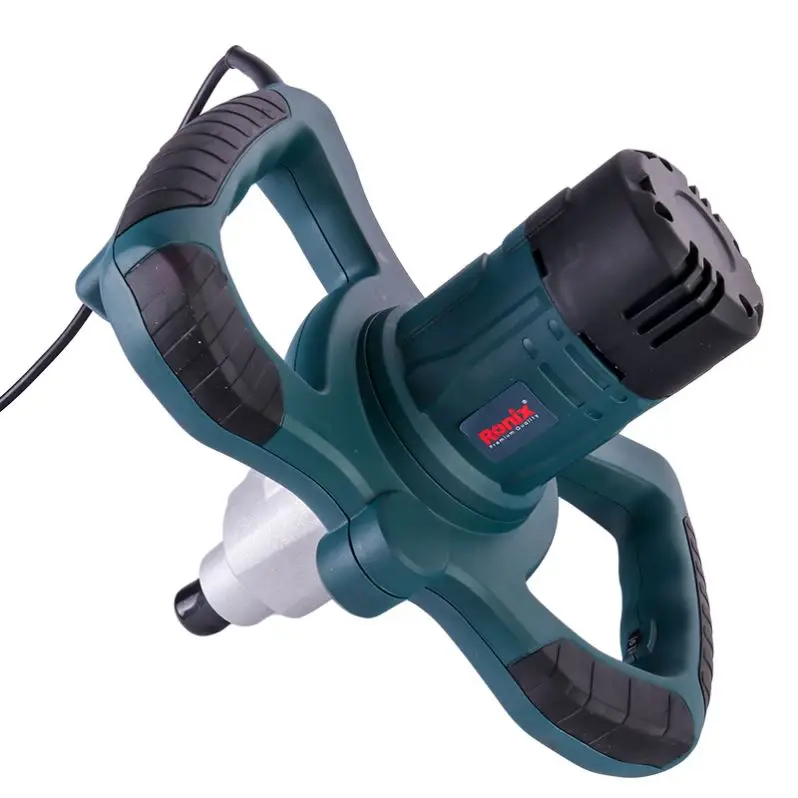 Ronix 2410 Variable Speed Double Paddle Handheld Automatic Electric Putty Plaster Cement Paint Electric Mixer 2 Speed