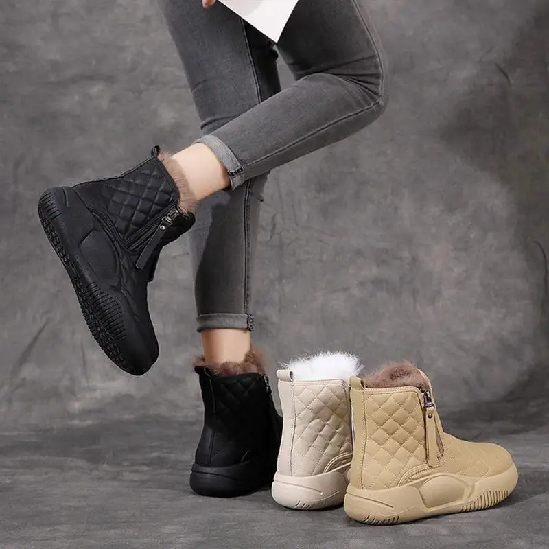 Thick Soled Winter Boots Warm Snow Boots for Women Comfortable and Anti Slip Shoes for Cold Weather Slip on Boot for Women