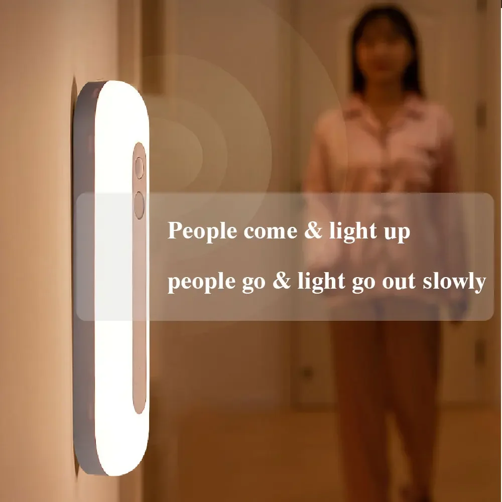 LED night light Rechargeable Human Body Induction Light USB Stepless Dimming Reading Eye Protection bedside Cabinet lights