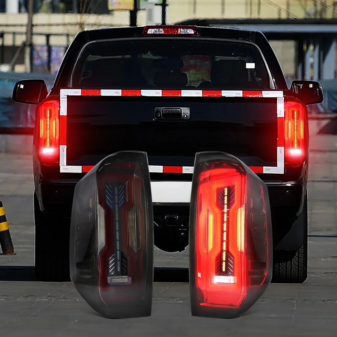 Car Taillights For Toyota Tundra 2014 2015 2016 2017 2018 2019 2020 2021 Led Tail Lamp Assembly Brake Turn Signal Warning Light