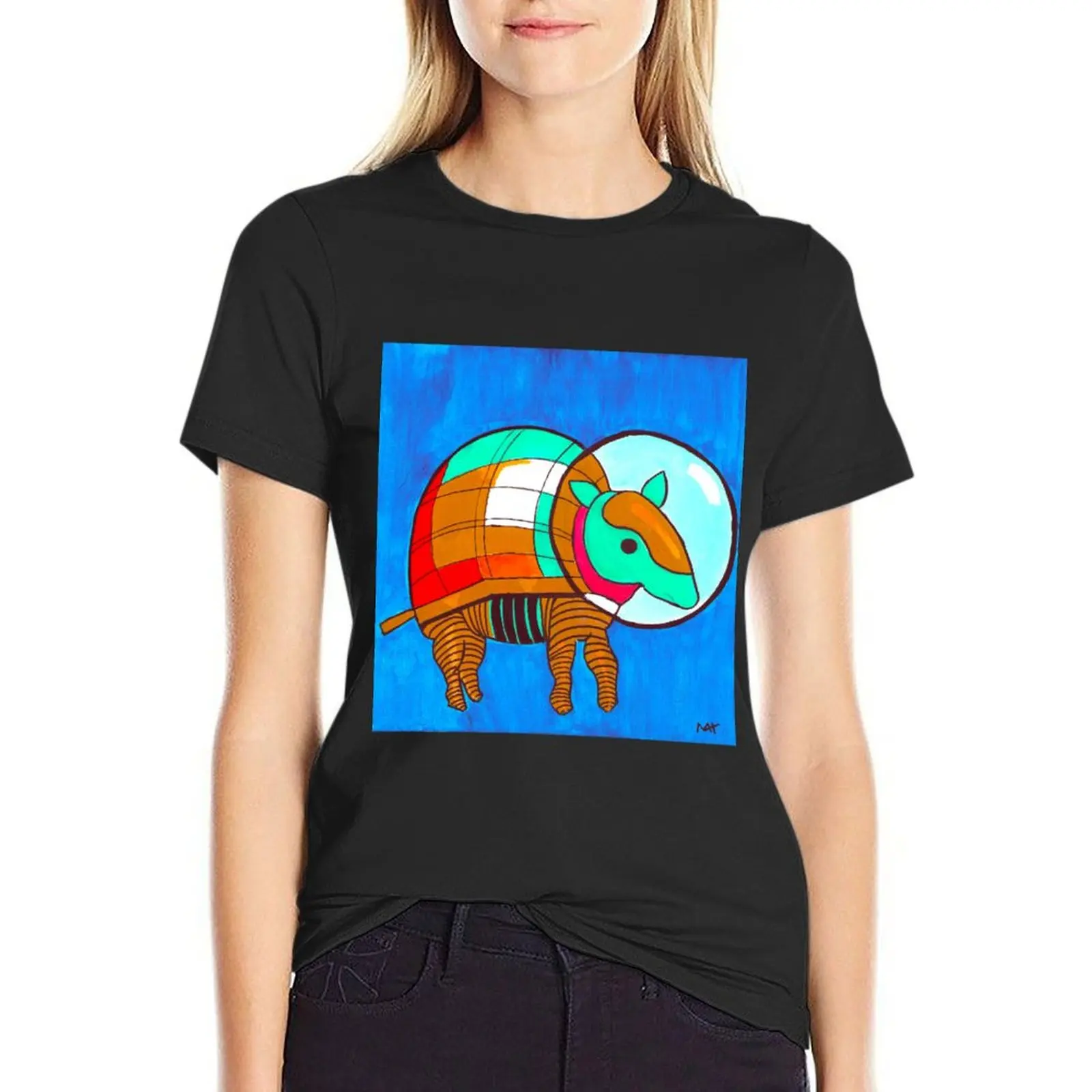

Armadillo Astronaut T-Shirt graphics aesthetic clothes white t-shirts for Women