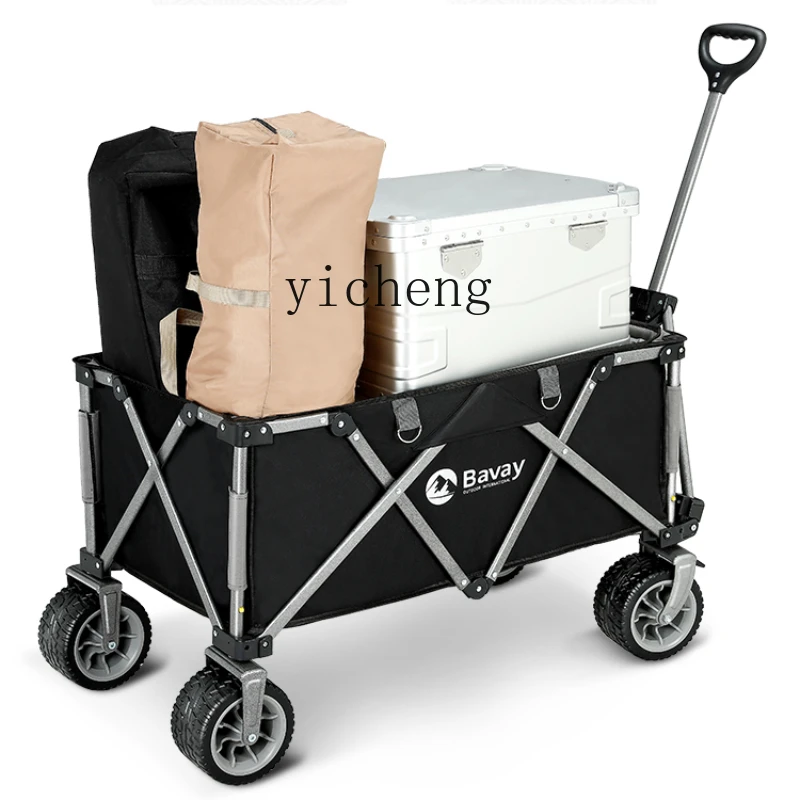 Xl Camping Cart Portable Folding Table Banye Dining Car Trolley Small Trailer Camp Car