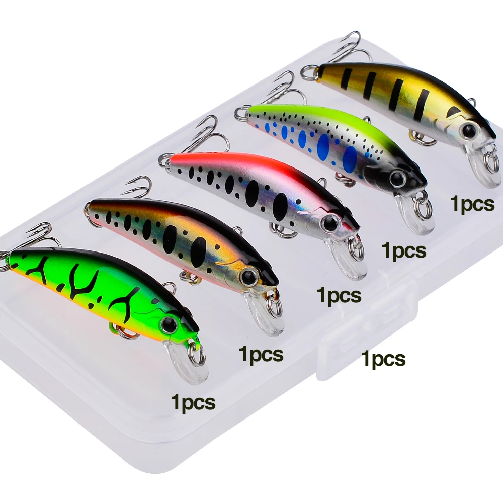 5 Pieces of Crank Bait Artificial Hard Bait 56mm/6.8g Crank Bait Wobbler Fishing Tackle Fishing Upturned Outdoor Fishing Gear
