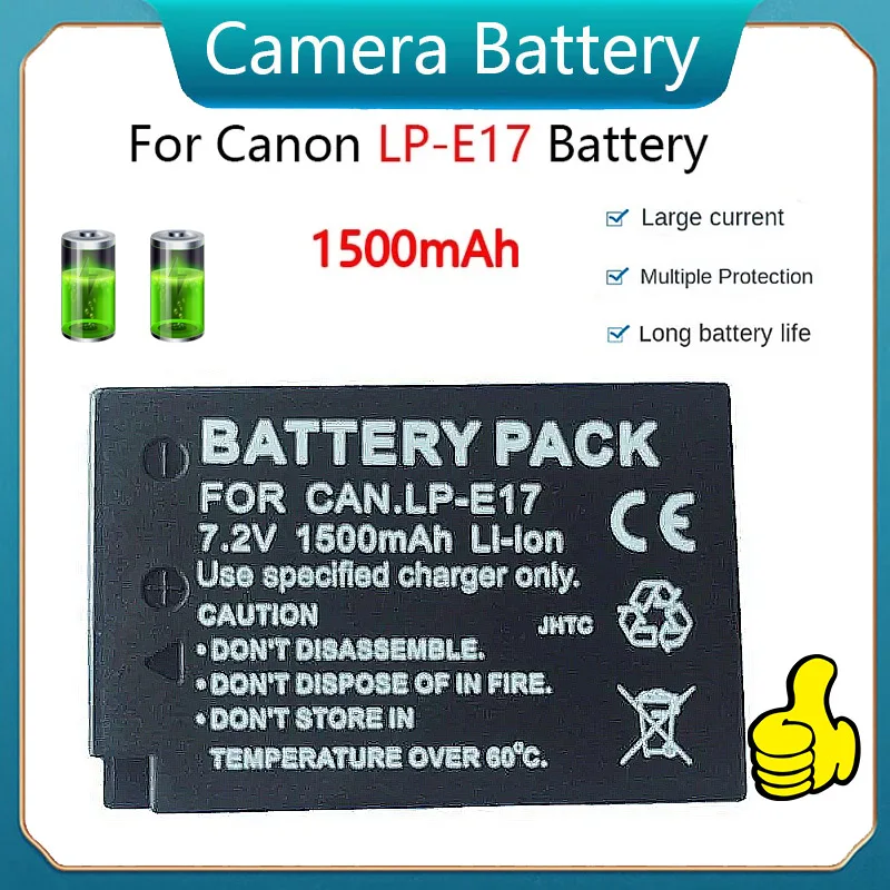 Rechargeable 1500mAh LPE17 LP E17 LP-E17 Battery for Canon EOS RP, Rebel SL2, SL3, T6i, T6s, T7i, M3, M5, M6 800D 8000D Kiss X8i