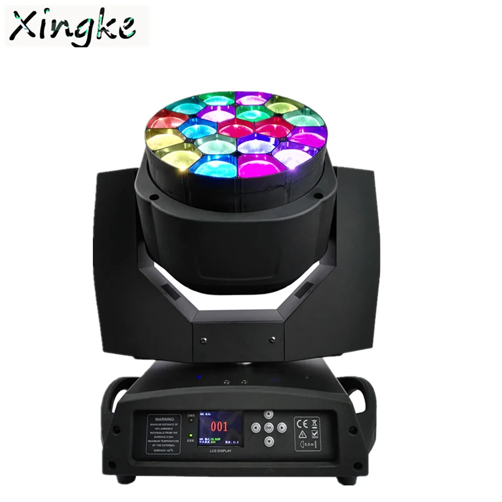 

1pcs/lotLyre Beam Led Moving Head Zoom Wash 19x15w RGBW 4IN1 Big Bee Eye k10 Moving Head Dmx Stage Light for Church theater show