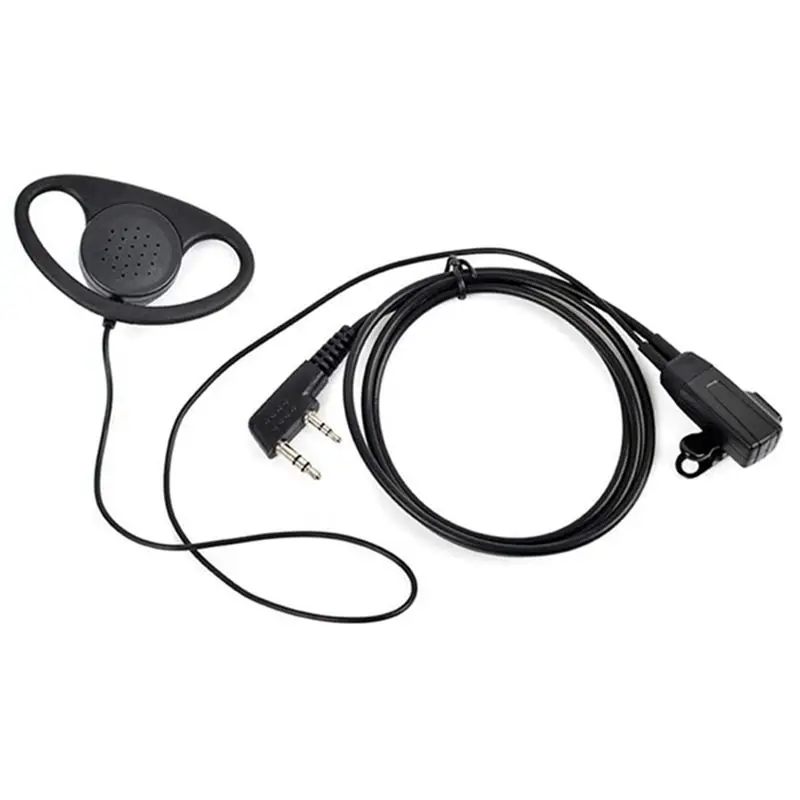 A64I Einzeldraht-Ohrhörer-Headset-Kit MIC PTT Mic D-förmiger 2-poliger Radio-Kopfhörer Walkie Talkie Ohrbügel