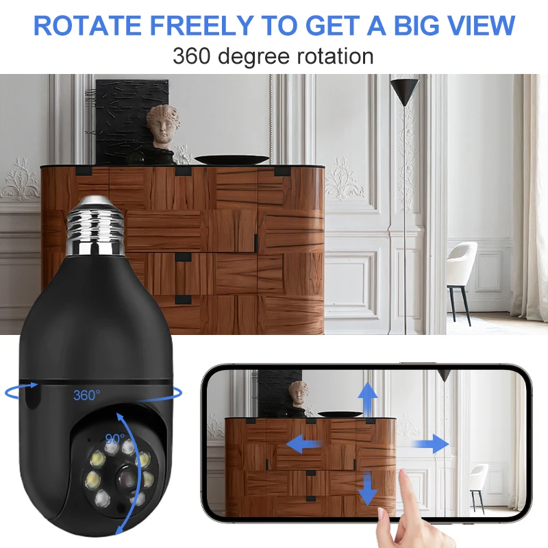 كاميرا مراقبة لمبة تتبع الإنسان التلقائي كامل اللون للرؤية الليلية مراقبة الأمن الداخلي كاميرا واي فاي كاميرا IP المنزل الذكي #3