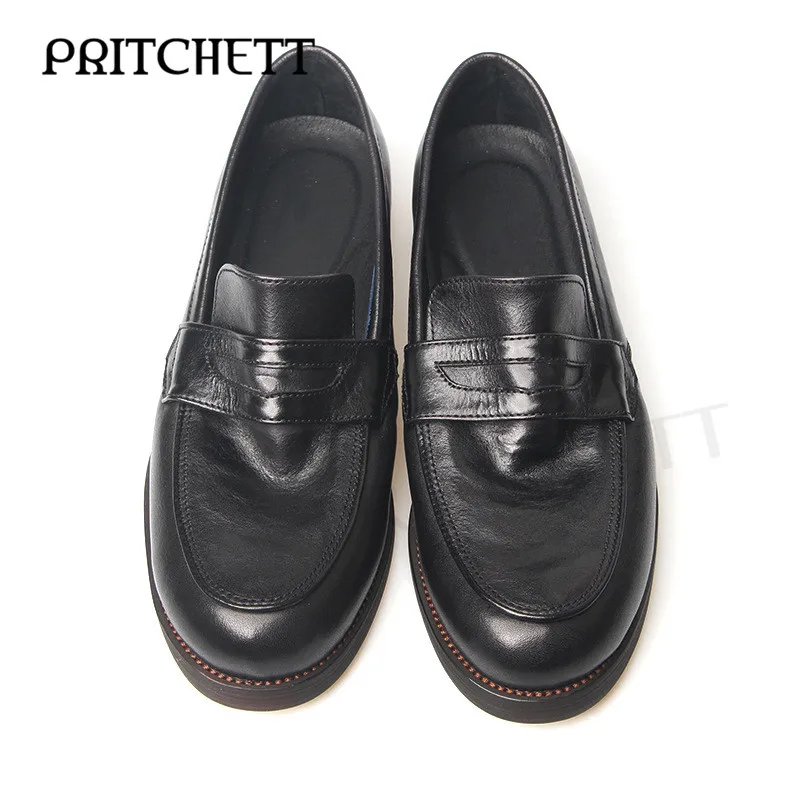 Hand-Polished Casual Loafers Retro and Distressed Slip-On Leather Shoes Business Leather Formal High-Quality Men's Shoes