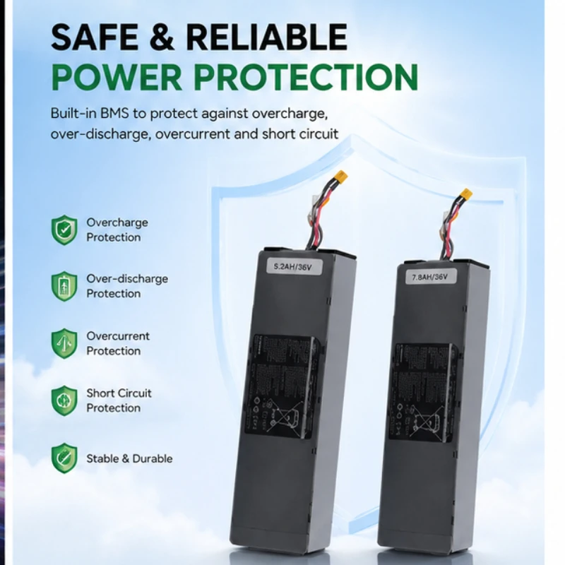 5.2AH-10.5AH FOR Xiaomi No.9 Scooter F20F25F30F40 Universal 36V with Communication App Expansion Charging Lithium Battery
