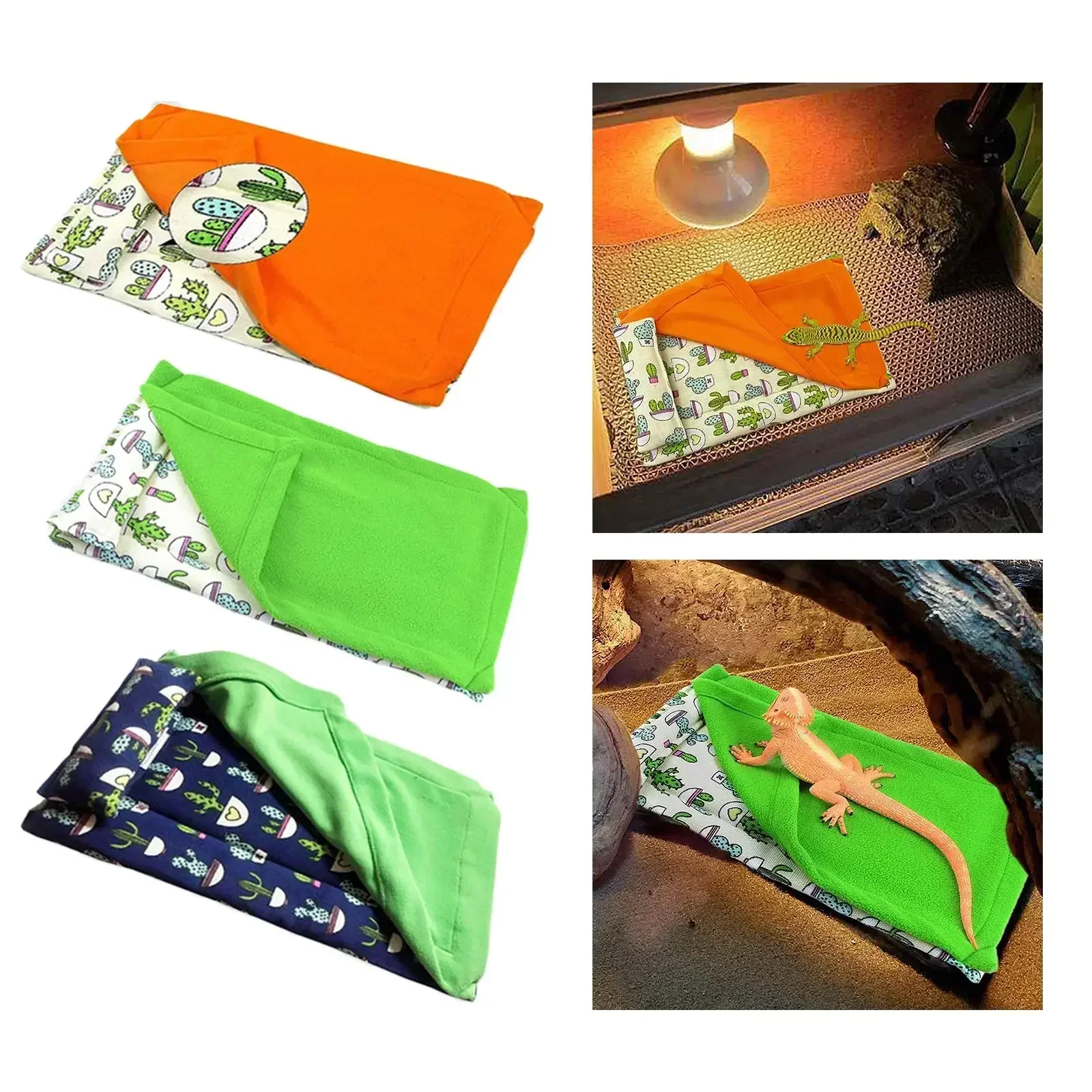 Bearded Dragon Sleeping Bag, Reptile Habitat, Gecko Lizard Reptile Sleeping Bag with Pillow Blanket Hamster Pet Bed Sleeping Bag