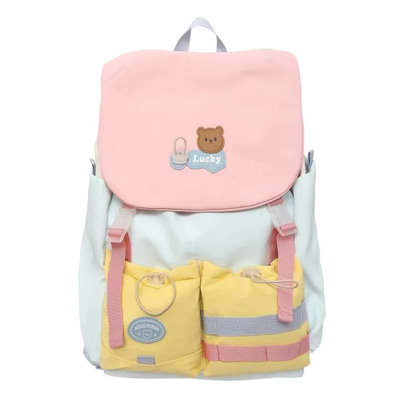 High Capacity Large Student Backpack Girls Stylish Casual Travel Nylon Material Double Shoulder Bag Trendy mochila escolar niña