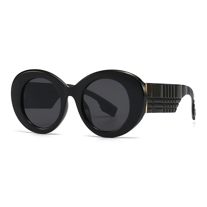 2023 New Vintage Colorful Stripes Round Sunglasses Women Men Brand Designer Fashion Big Sun Glasses Female Show Shades Oculos