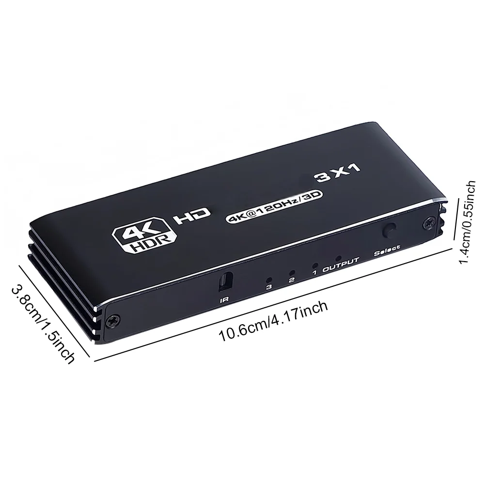Multimedia Interface Switcher Splitter 4K120Hz Switcher With Remote Low Latency Plug And Play Adapter