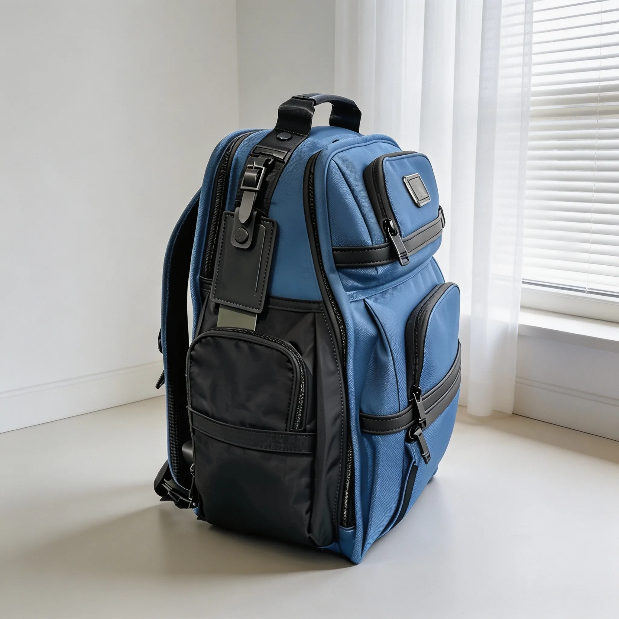 Men Ballistic Nylon Water‑Resistant Rucksack, Stylish Casual Backpack for Business & Travel Activities