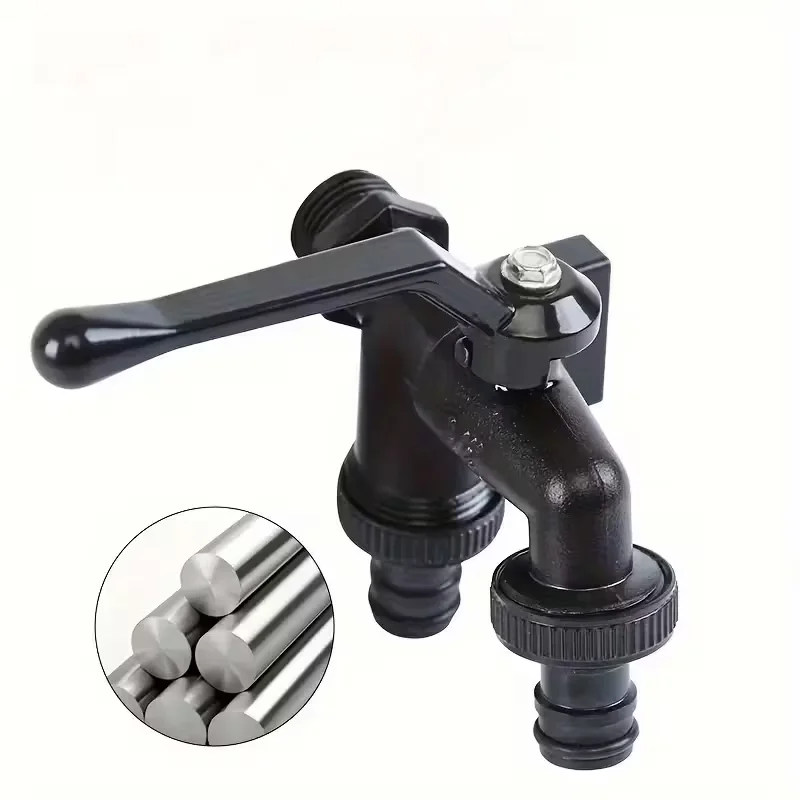 1pc Outdoor Tap Frost-Proof Dual Outlet Tap Garden Watering Equipment Suitable For Gardens Lawns Washing Machines Courtyards