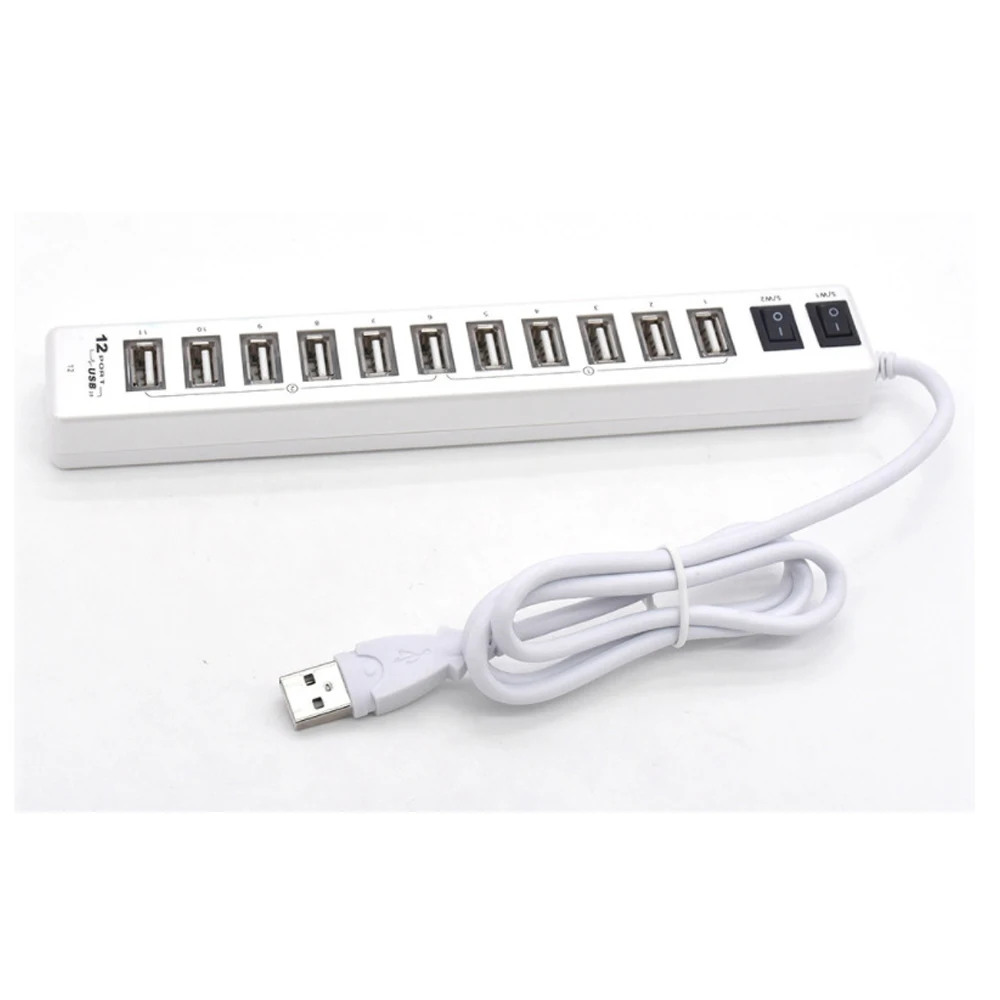 USB 2,0 480 МБ/с USB-концентратор, 12 портов, USB-сплиттер, многопортовый адаптер для док-станции для ПК, компьютера, ноутбука Macbook
