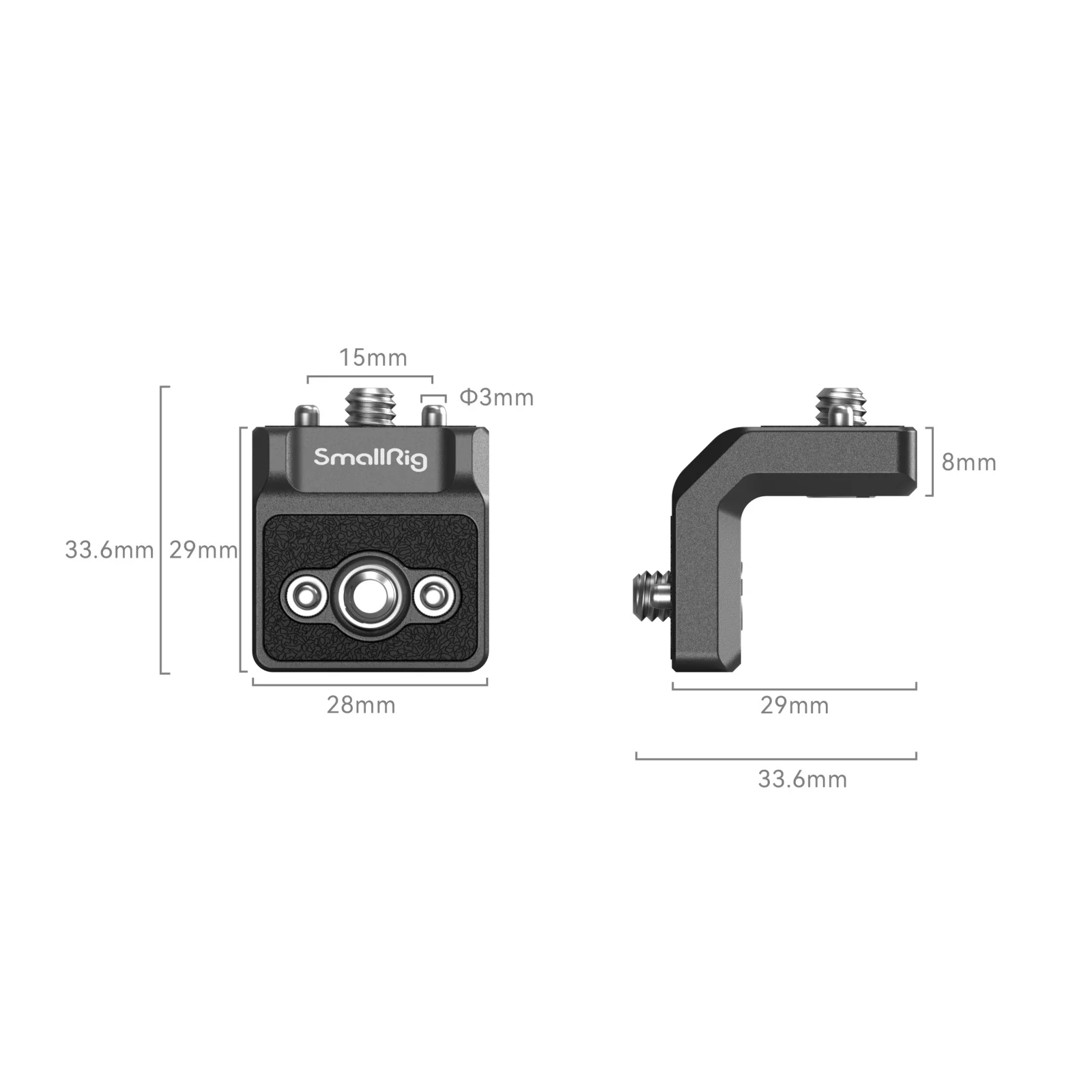 SmallRig Mini L-Shaped Mount Plate Kit for Wireless Image Transmitters Monitors Load-bearing Capacity 1.2kg with 1/4 -20 screws