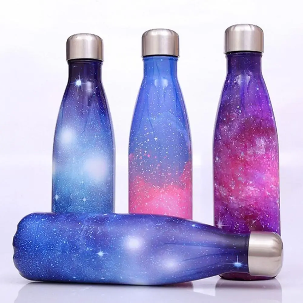 500ML Starry Sky/Plating Stainless Steel Insulated Water Bottle Sport Flask Cup Anti-leak Durable BPA-free Sport Bottles