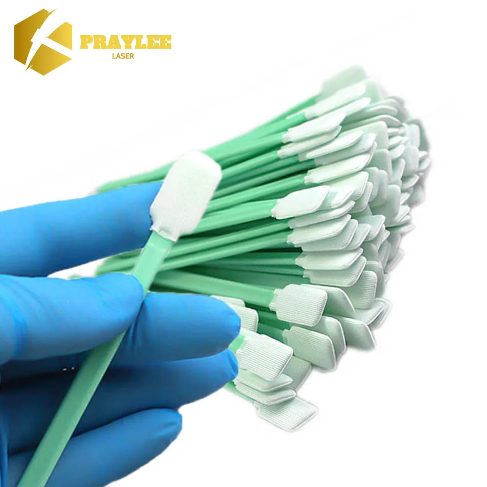 Praylee 100PCS Industry Cotton Micro Swab for Fiber Laser Head Lens and Mirrors Cleaning Dus Off